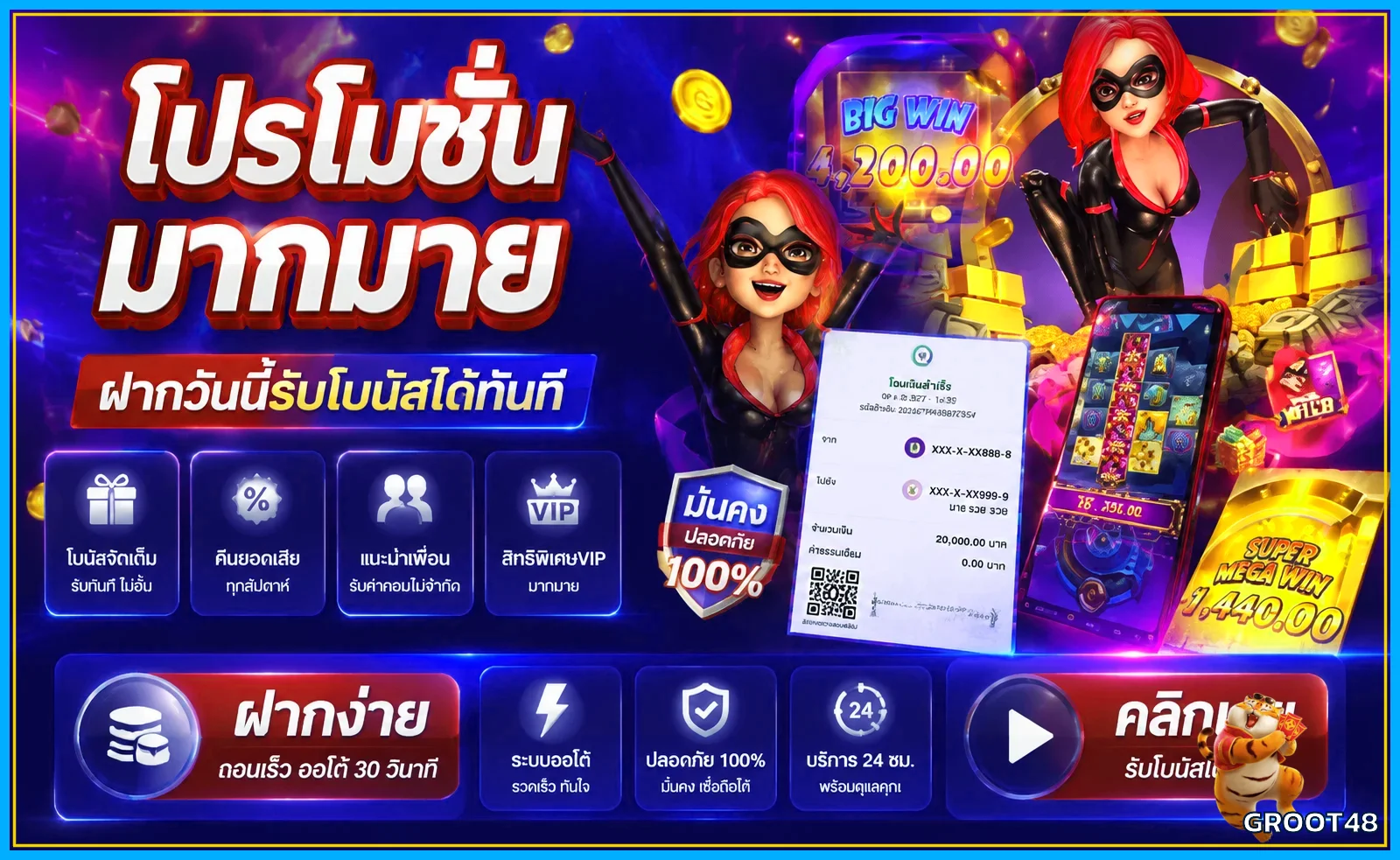 แบนเนอร์โปรโมชั่นและสิทธิพิเศษ GROOT48